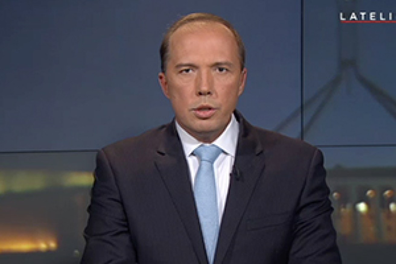  Dutton told Lateline the Government had strict measures in place to assess those wanting to come to Australia. Photo: ABC 