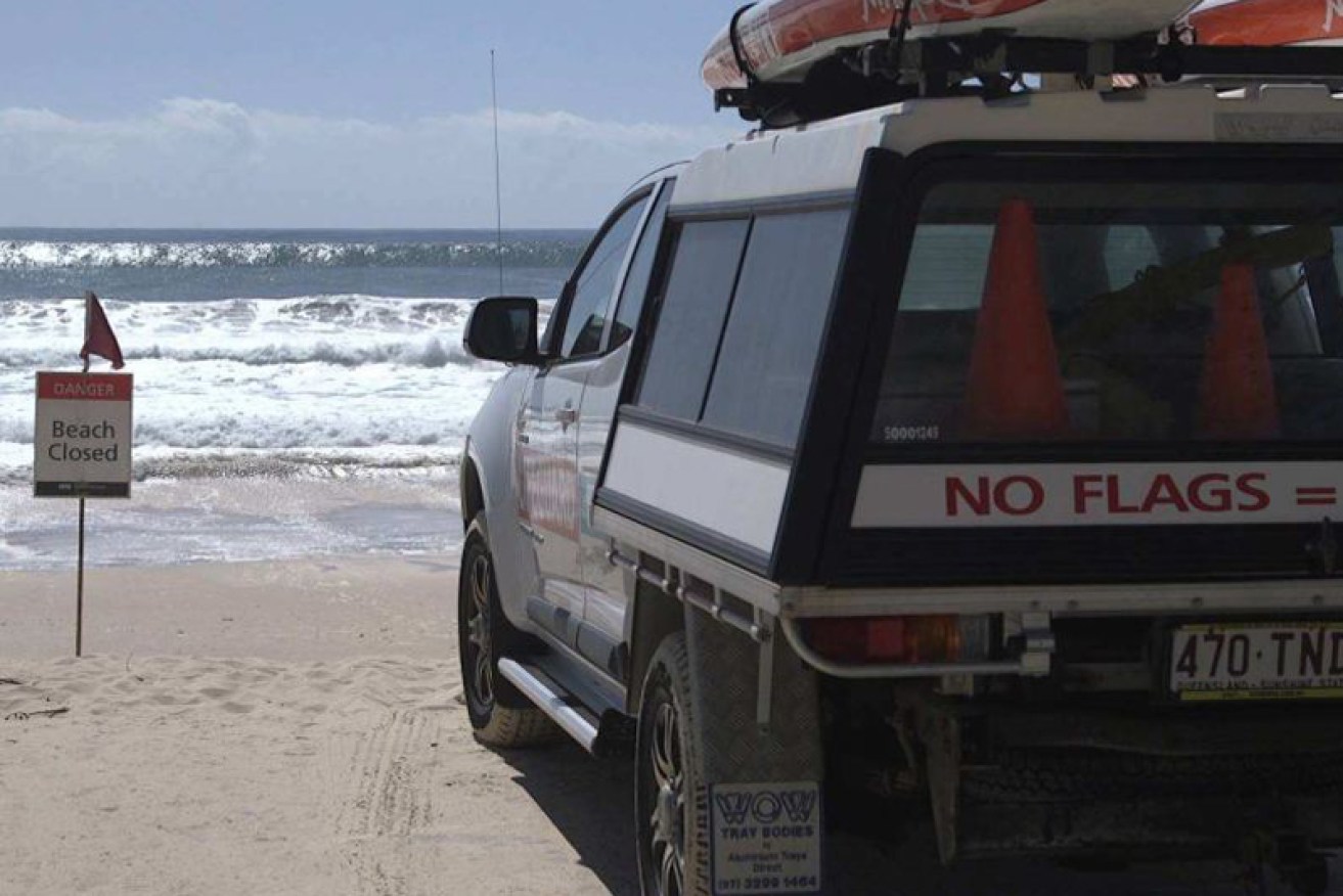 Beaches are closed, with extreme high tides expected. Image: City of Gold Coast