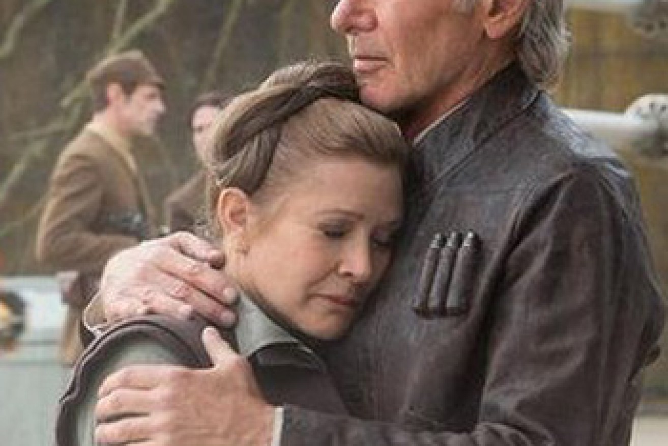 Ford and Fisher reunited in 2015's Star Wars Episode VII: The Force Awakens. Photo: Supplied.