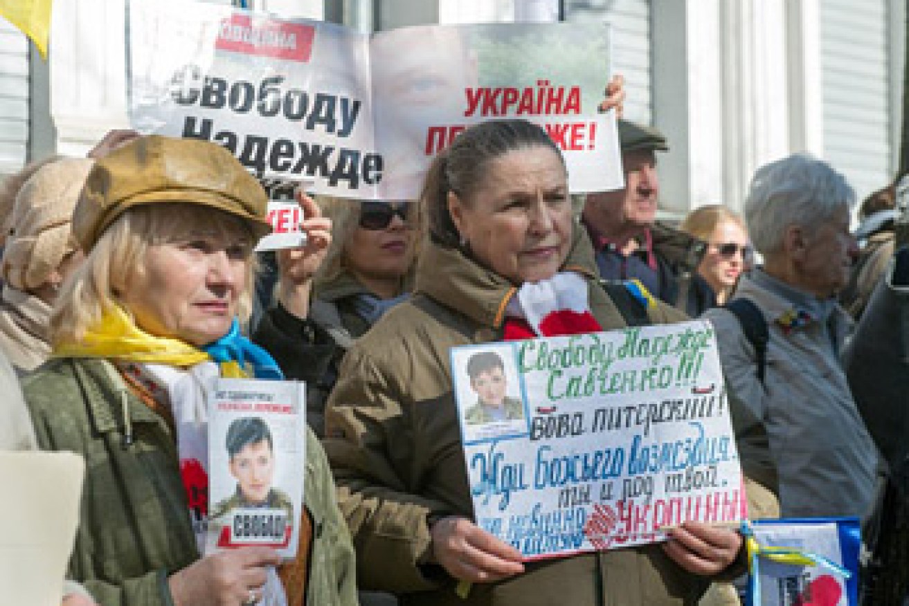 Ukrainians attend a rally in support of Savchenko. Photo: Getty