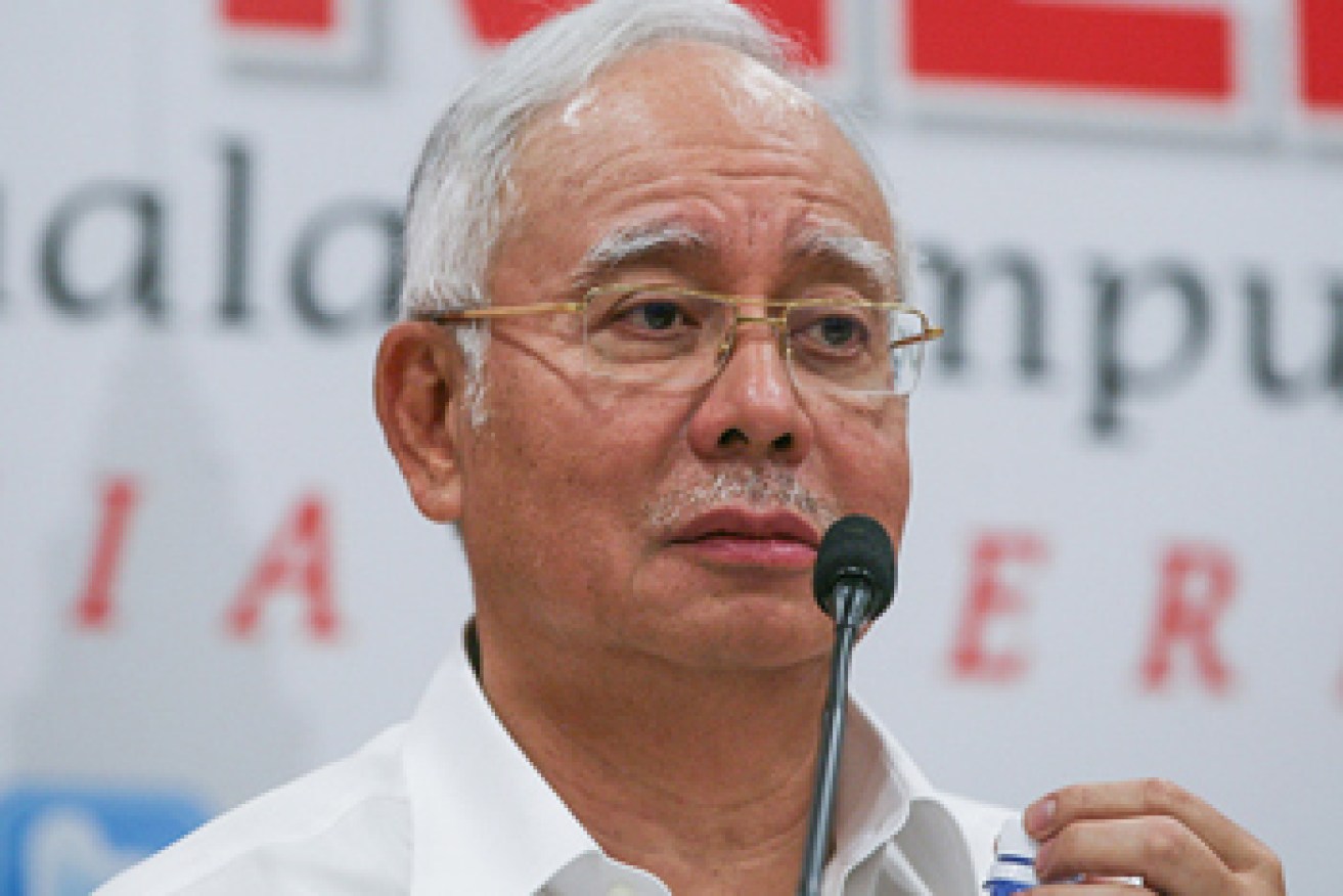 The pair were trying to question this man, Malaysian prime minister Najib Razak, about corruption. Photo: Getty
