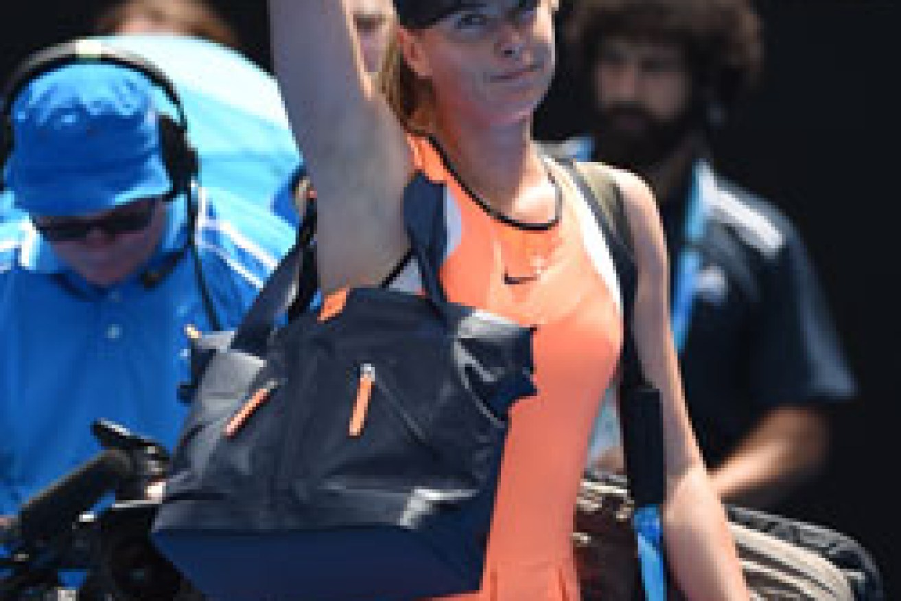 Was this a wave goodbye at the Australian Open? Photo: Getty
