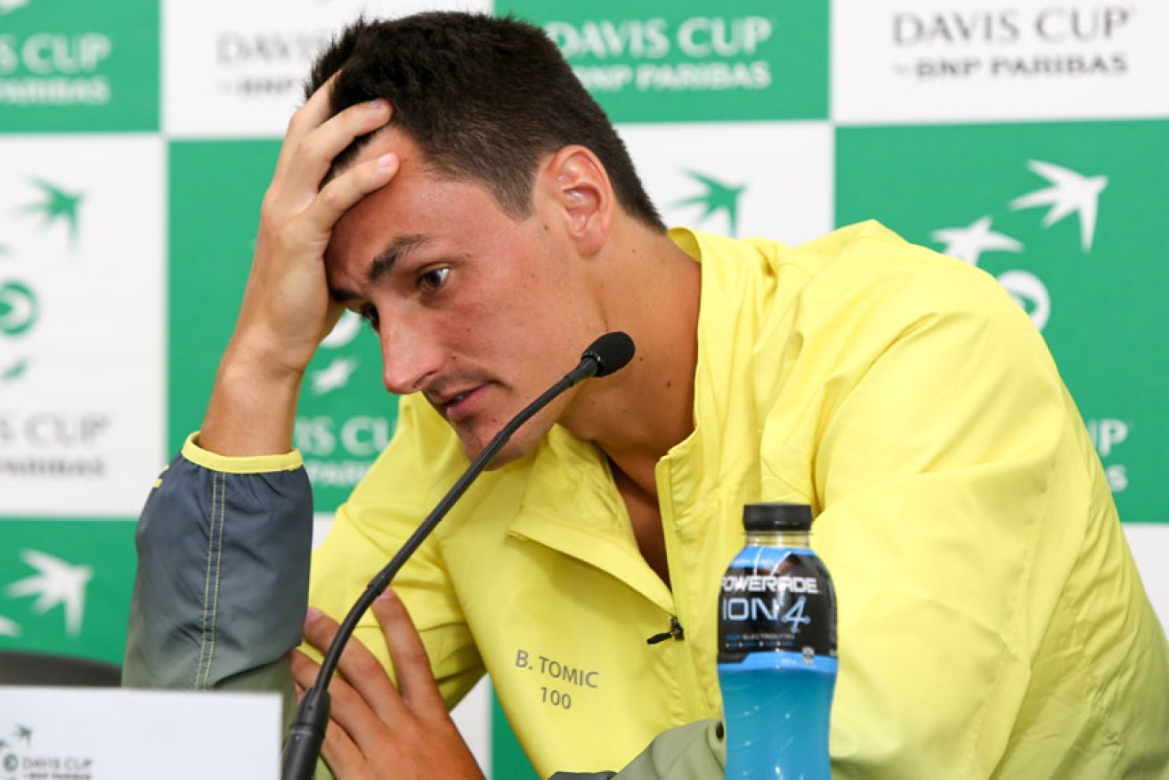 Tomic questioned Kyrgios' integrity in his Davis Cup press conference. Getty