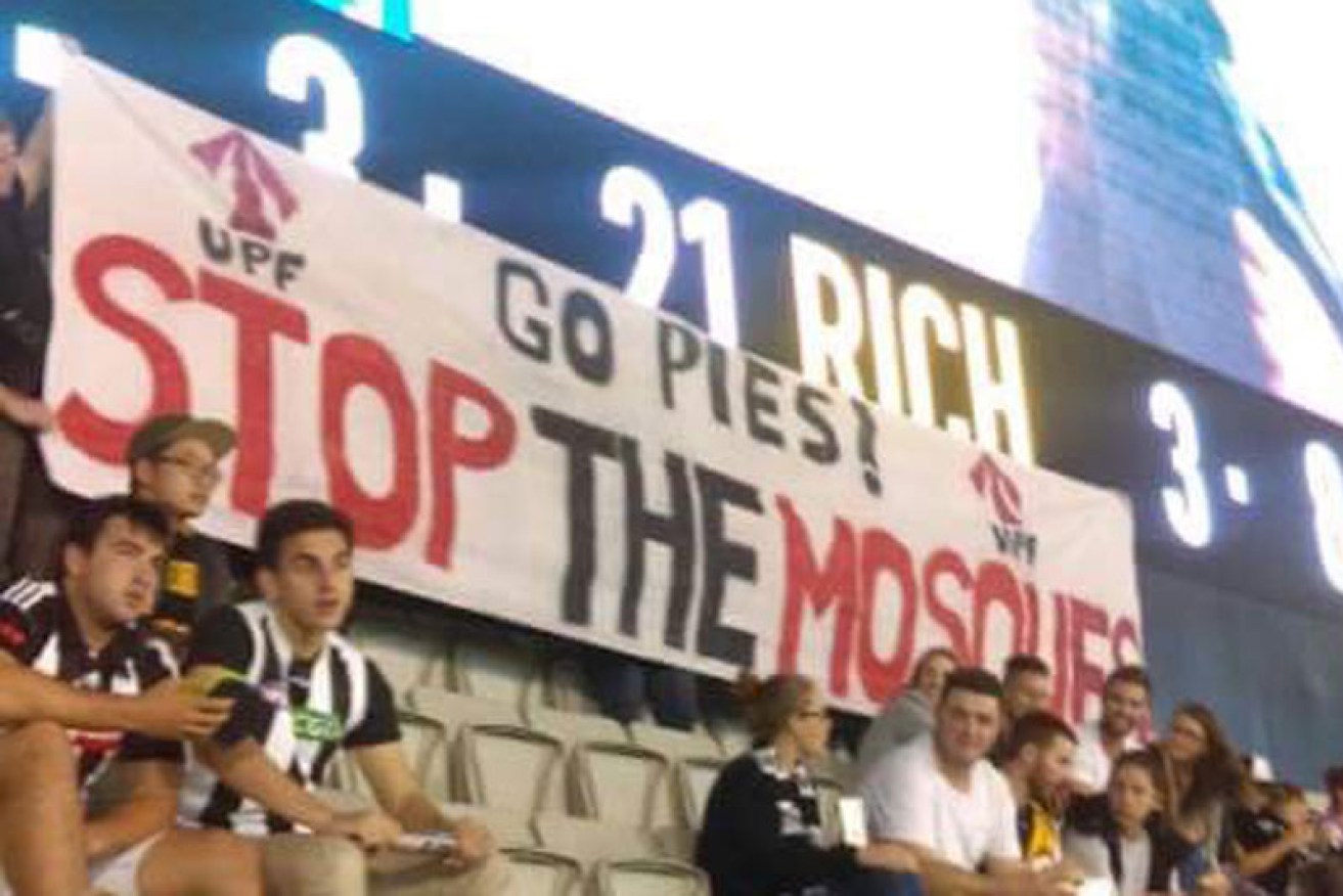 The offensive banner at the MCG. Twitter.