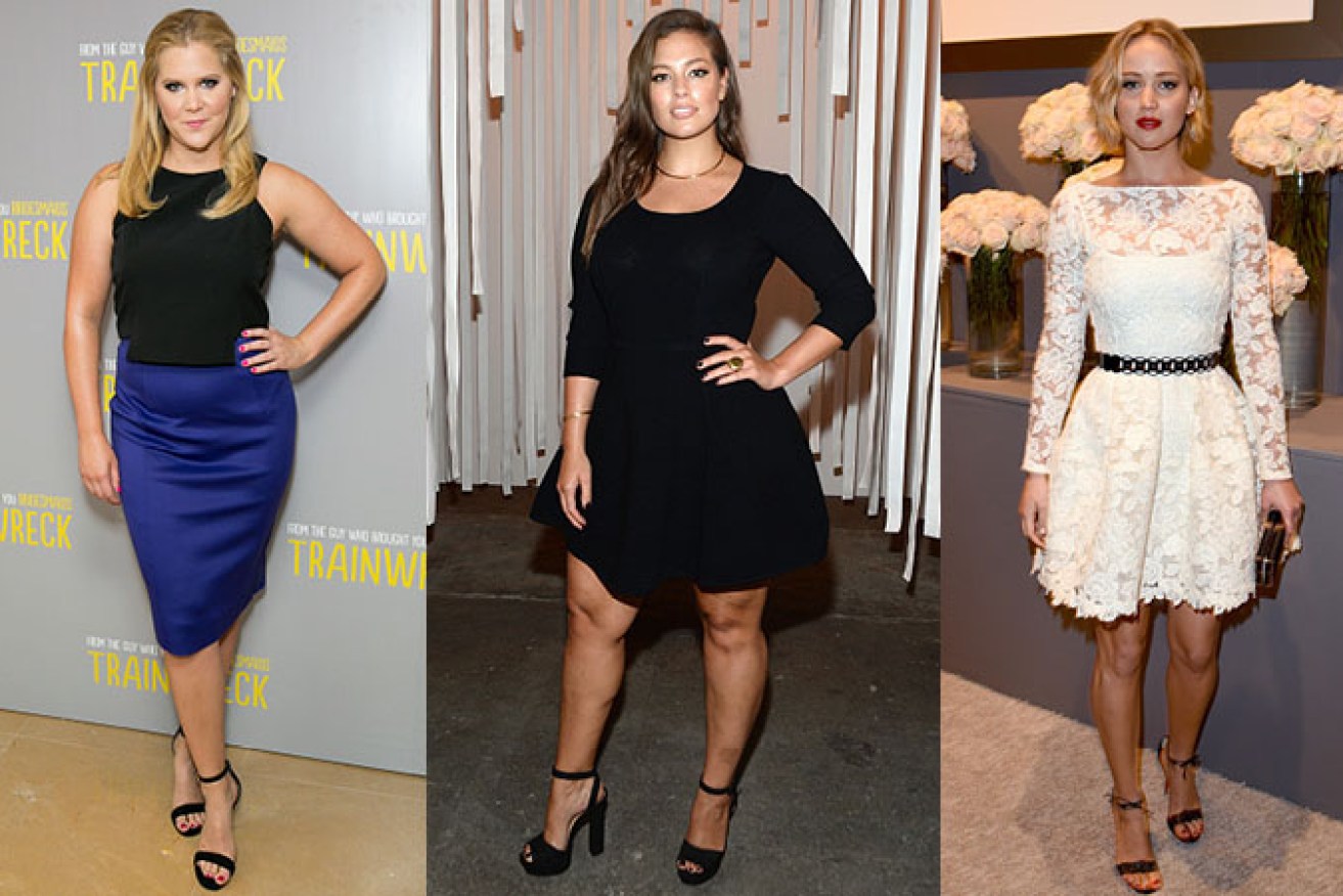 Amy Schumer, Ashley Graham and Jennifer Lawrence are sick of the labels. Photo: Getty