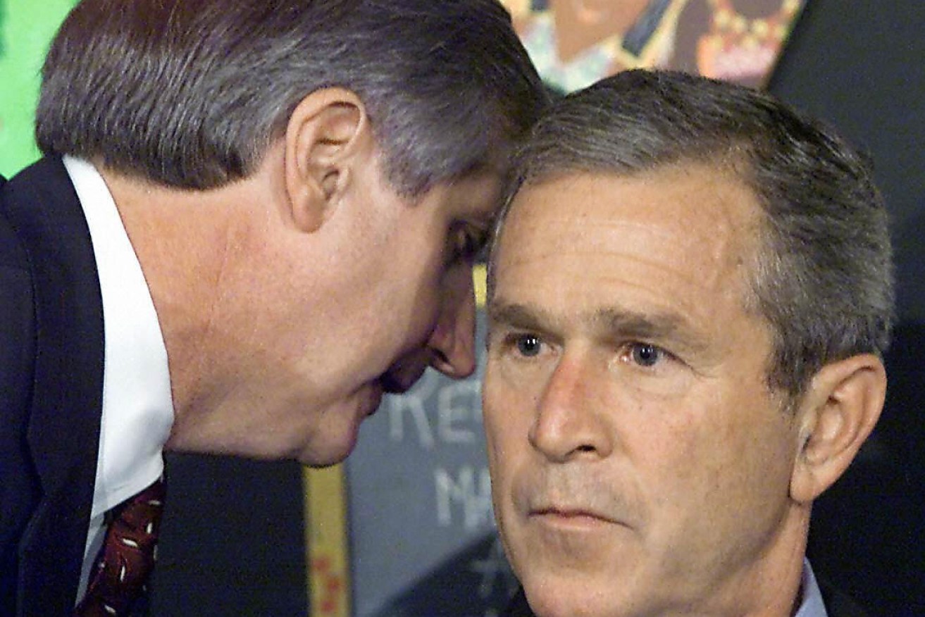 The moment that President George W. Bush found out about the attack. Photo: Getty