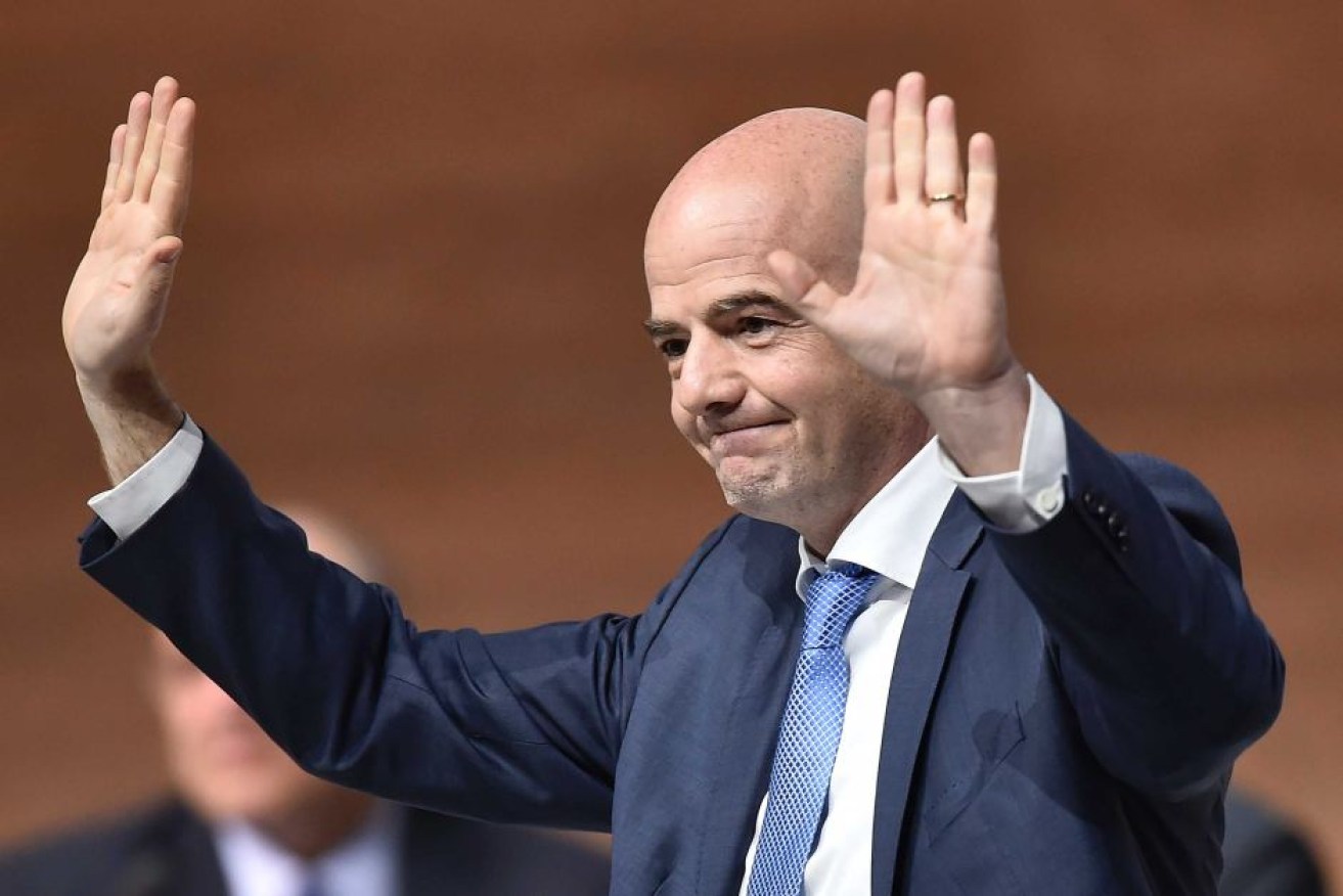Gianni Infantino says he has 'overwhelming support' to expand the World Cup finals. Photo: AAP