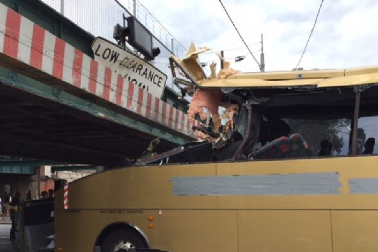 Fifteen people were trapped in the bus when it crashed into the bridge in February 2016.