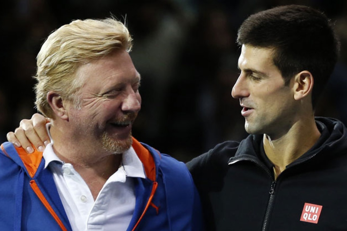 Djokovic and coach Boris Becker have struck up a great relationship. Photo: Getty