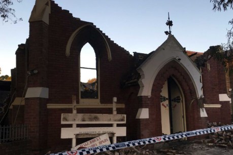 Four hospitalised after church blaze