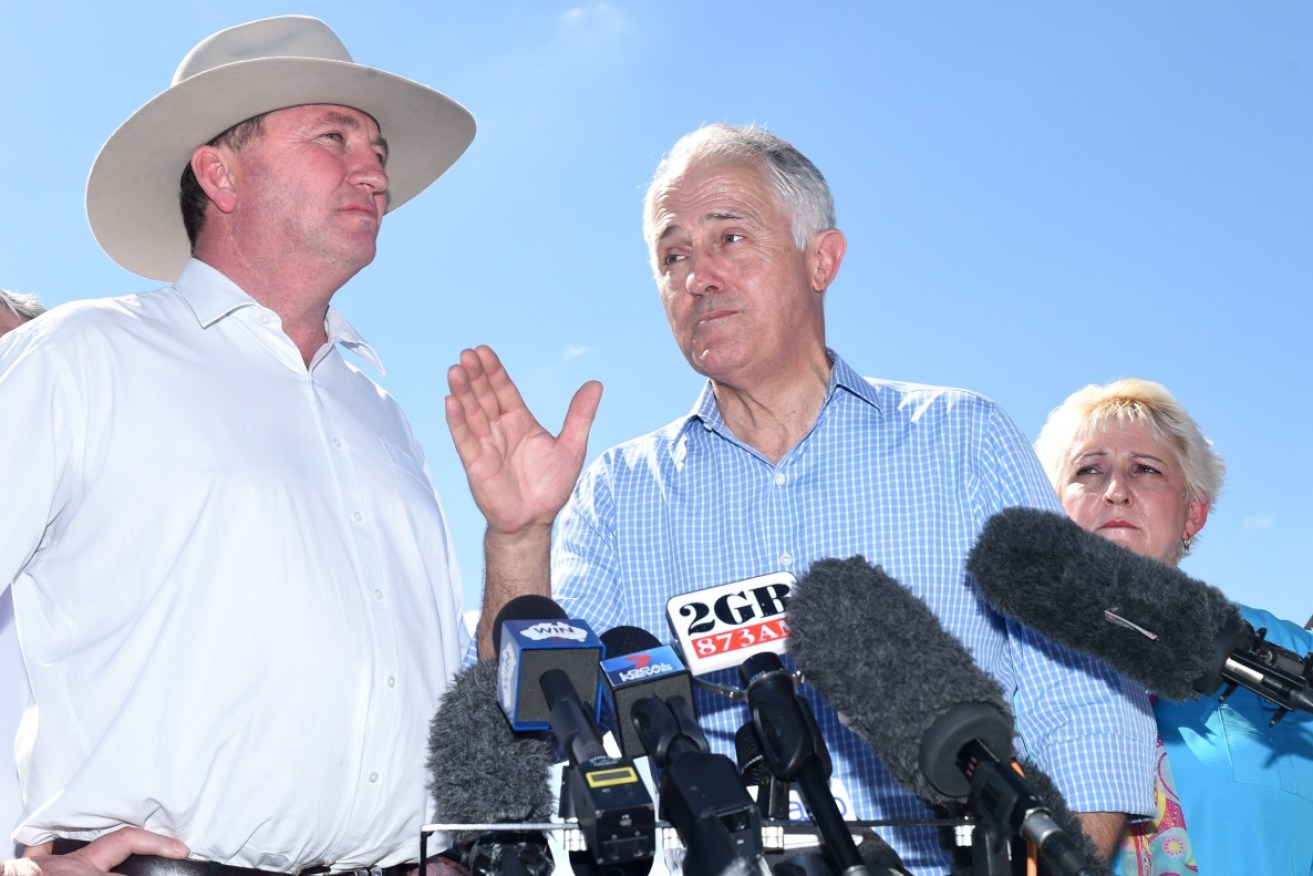The coal coalition. Barnaby Joyce (L) and Malcolm Turnbull.