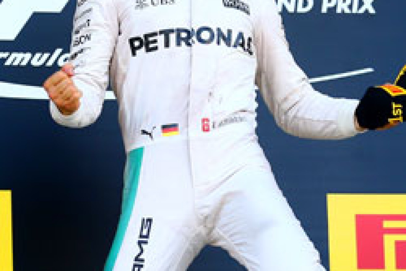 Rosberg celebrates his victory. Photo: Getty