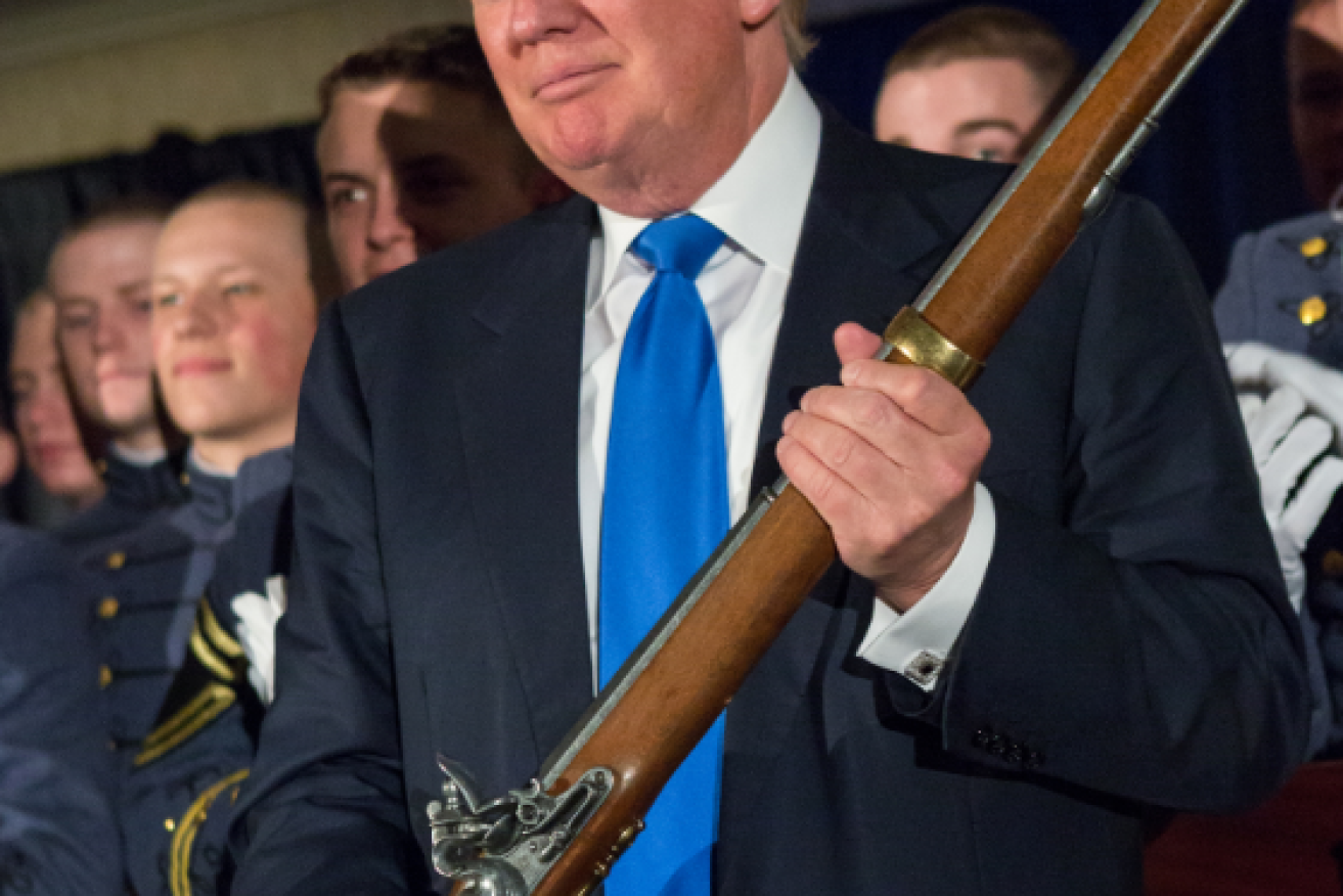 Donald Trump is about to meet with the National Rifle Association. Photo: Getty.