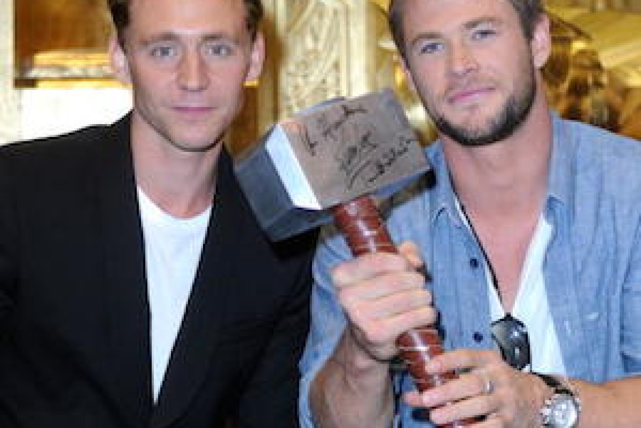 Hiddleston and Thor co-star Chris Hemsworth in 2010. Photo: Getty