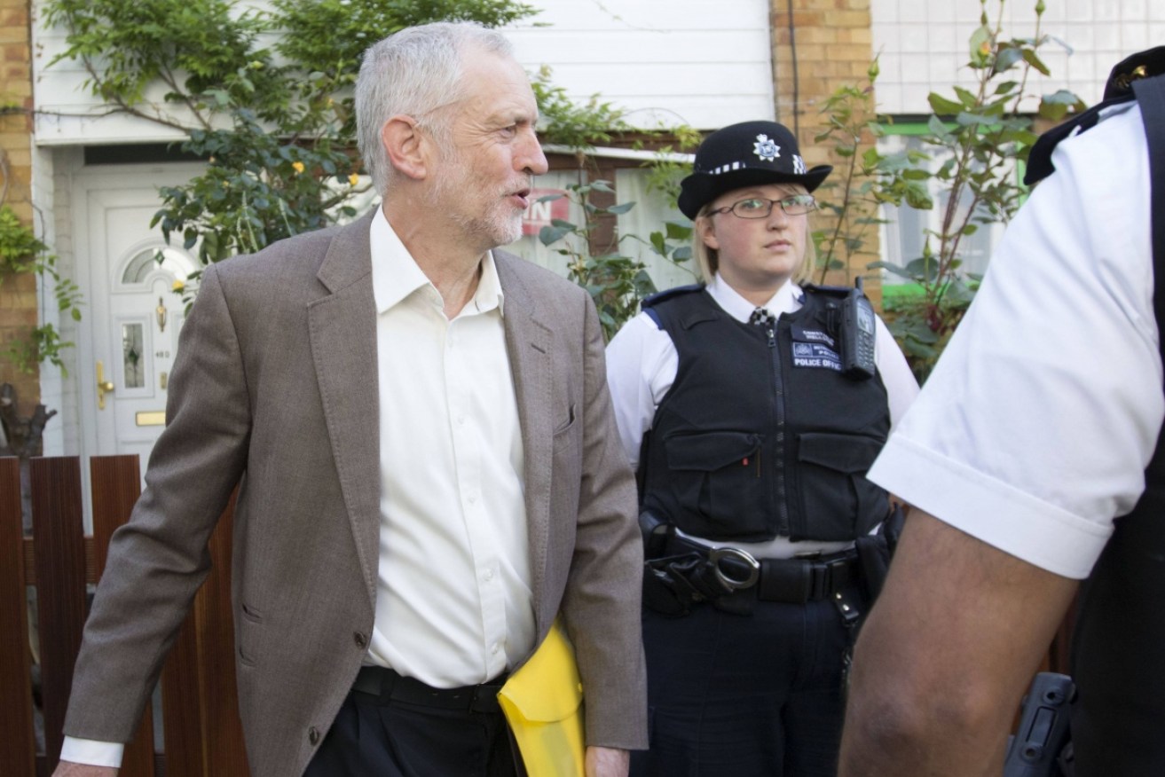 Labour Party leader Jeremy Corbyn leaving his home before MPs vote to oust him. Photo: AAP