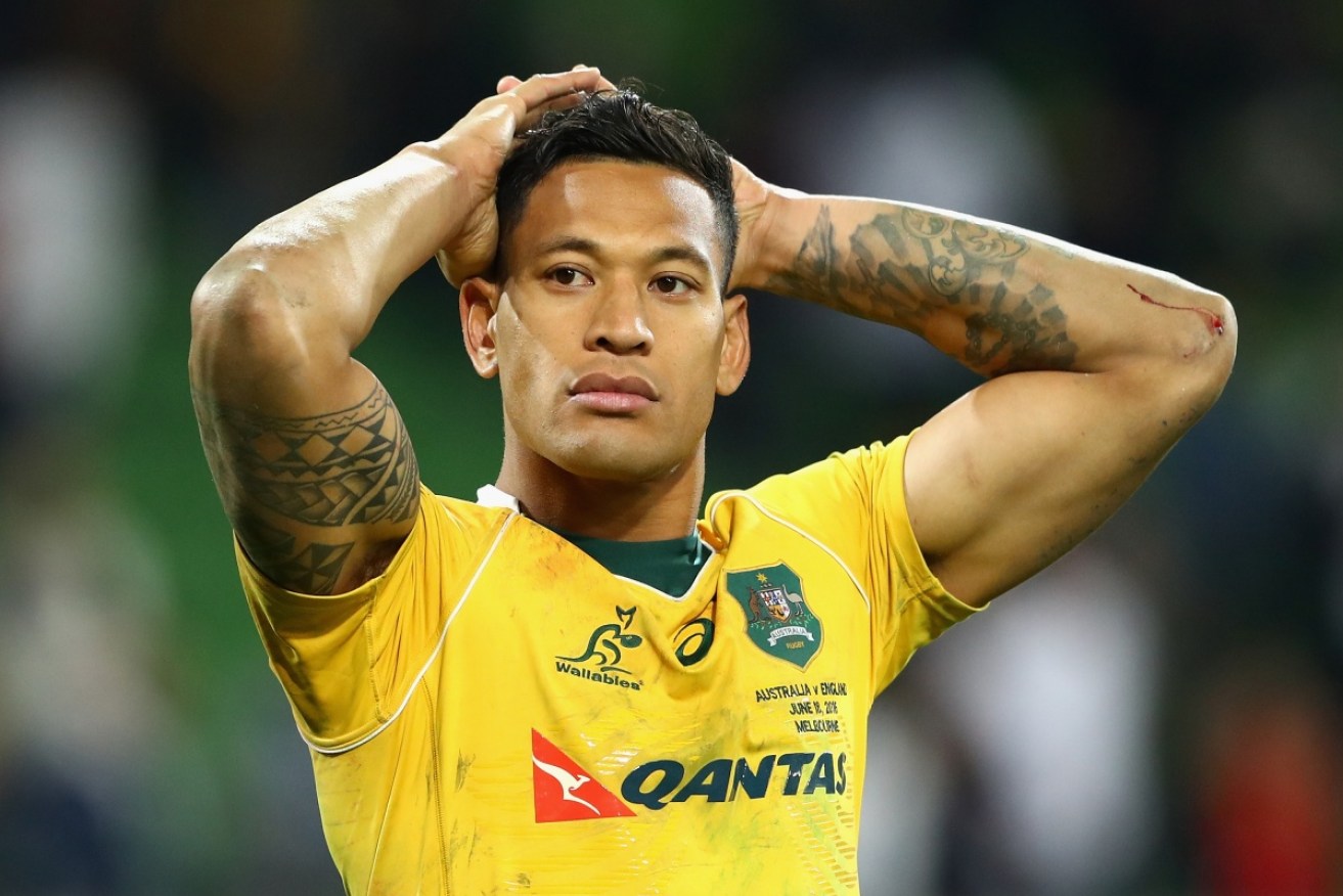 Israel Folau was sacked in May after inflammatory social media posts.