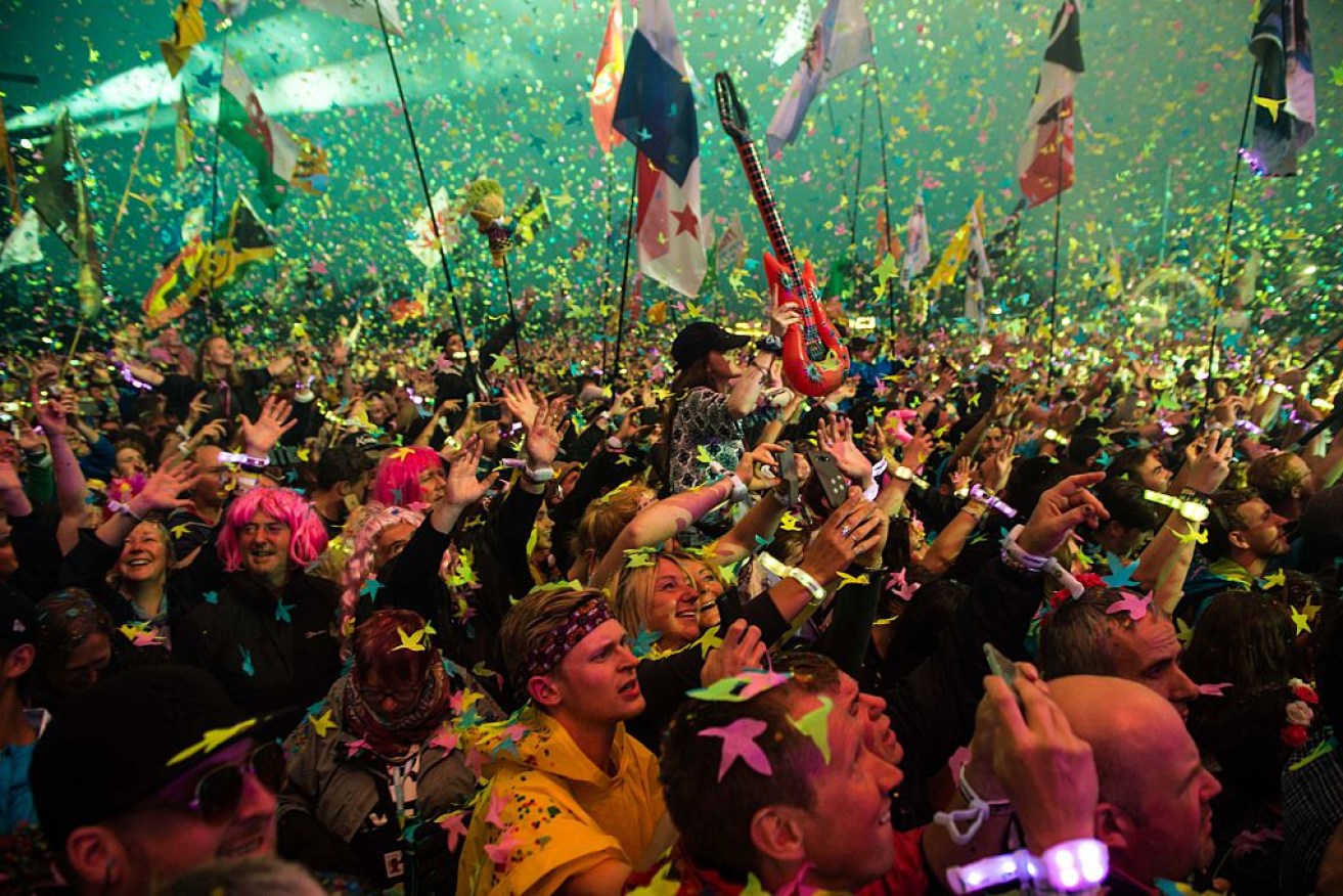 The crowds on the final day at Glastonbury. Photo: Getty
