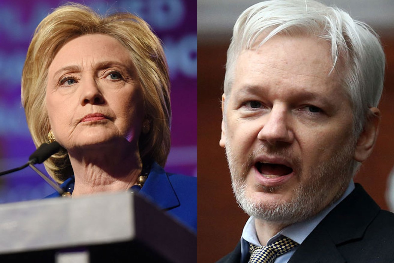 Julien Assange is weighing a response to Hillary Clinton. 