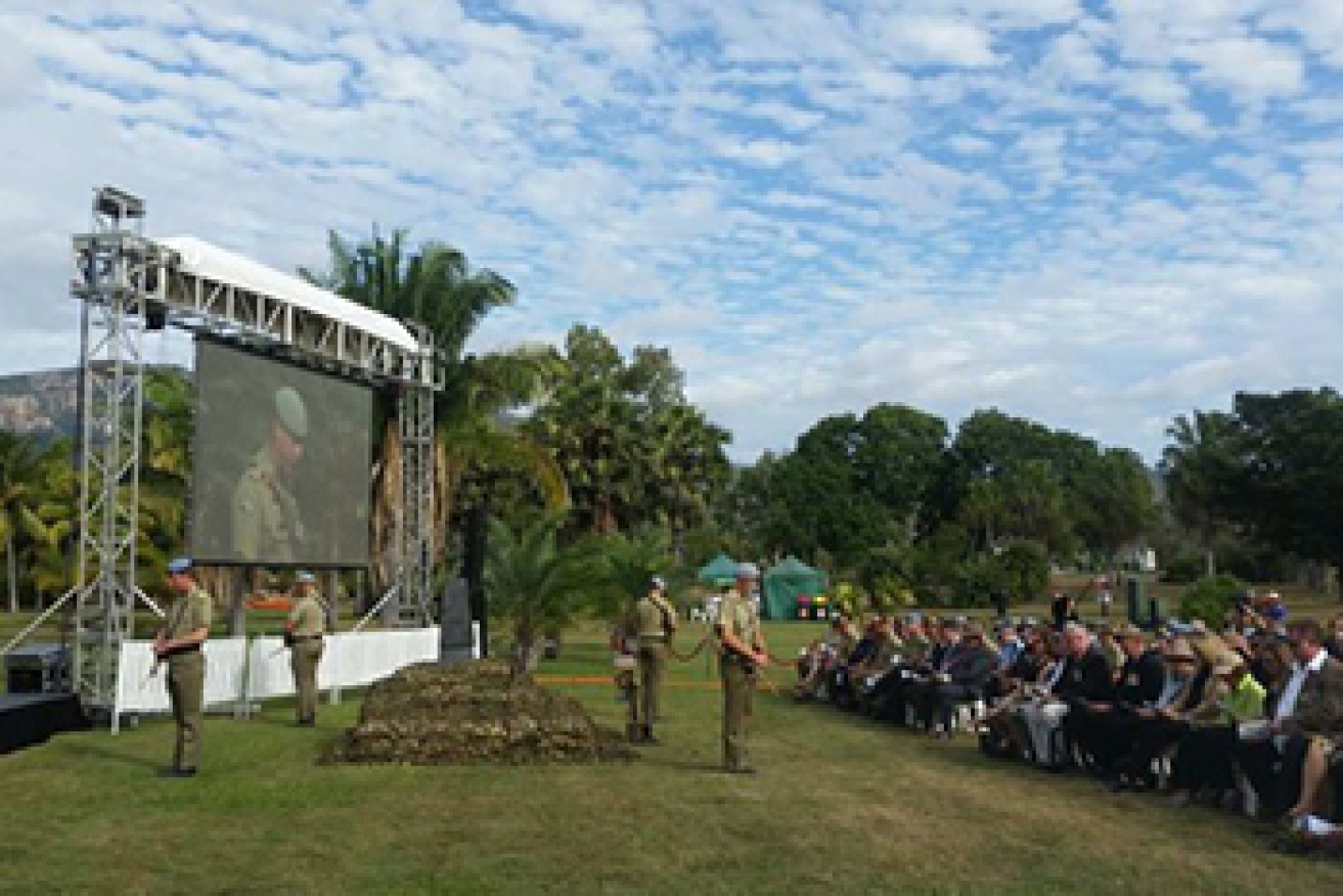 Crowds gather in Townsville to remember the fallen soldiers. Photo: ABC