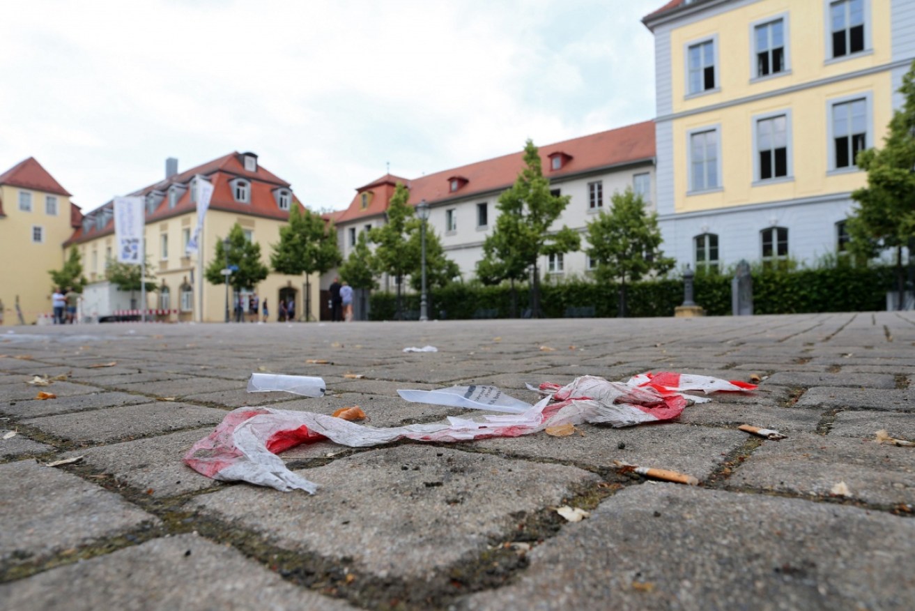 The crime scene in the town of Ansbach in Bavaria.