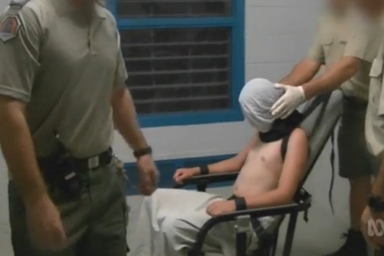 Dylan Voller was hooded, shackled to a chair and left alone for two hours at Don Dale. 
