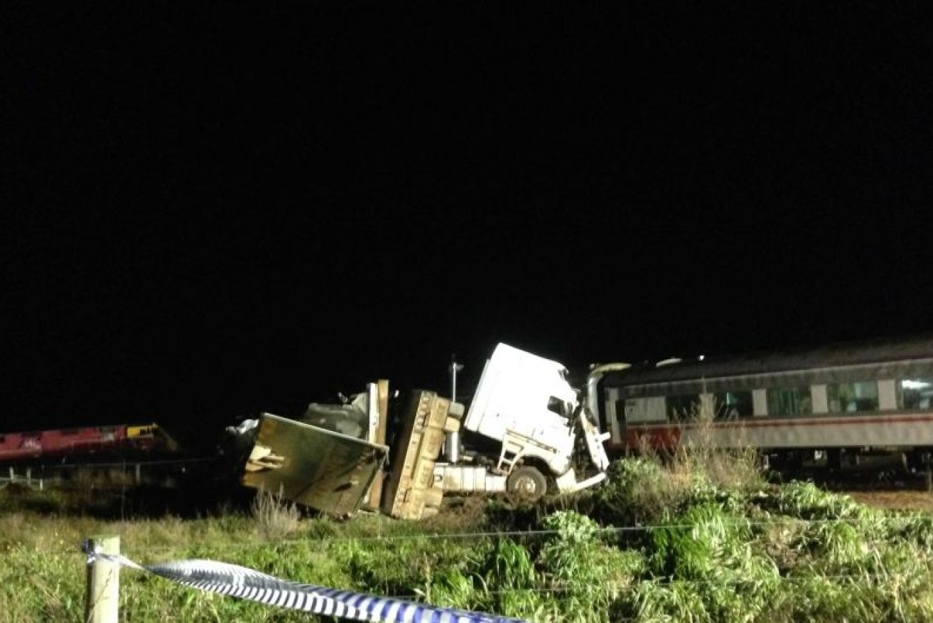 The truck driver suffered serious injuries in the crash and was flown to hospital. Photo: ABC