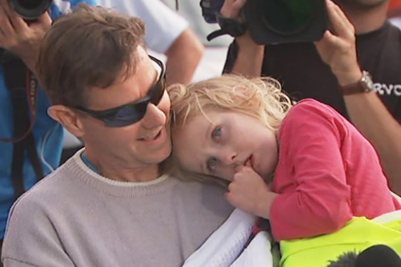 Steve Lewis held his daughter Jocelyn in his arms as he thanked everyone involved in the search.