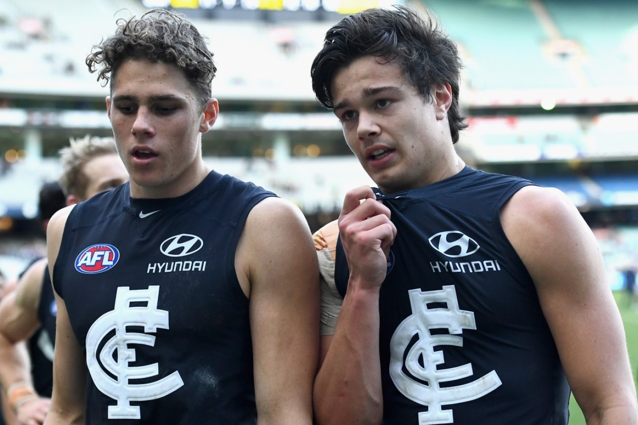 Charlie Curnow and Jack Silvagni showed plenty of promise for the Blues. Photo: Getty