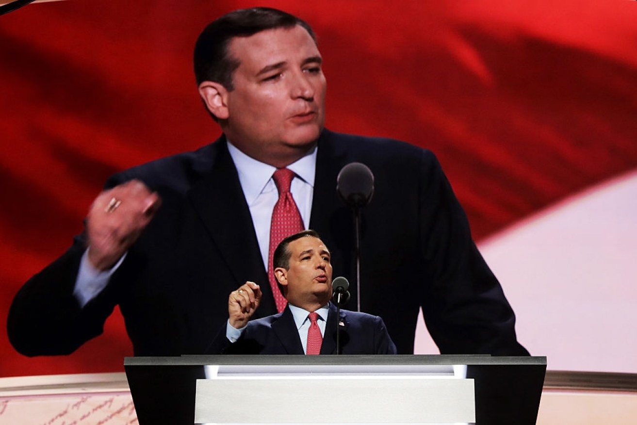 Ted Cruz speaking at the Republican National Convention. 