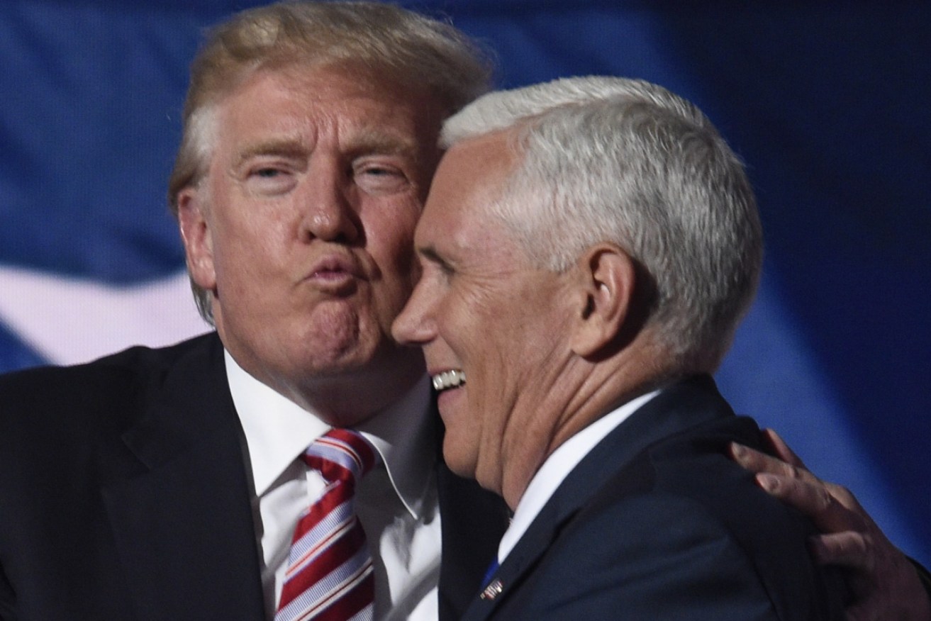 Republican presidential candidate Donald Trump with running mate Mike Pence.