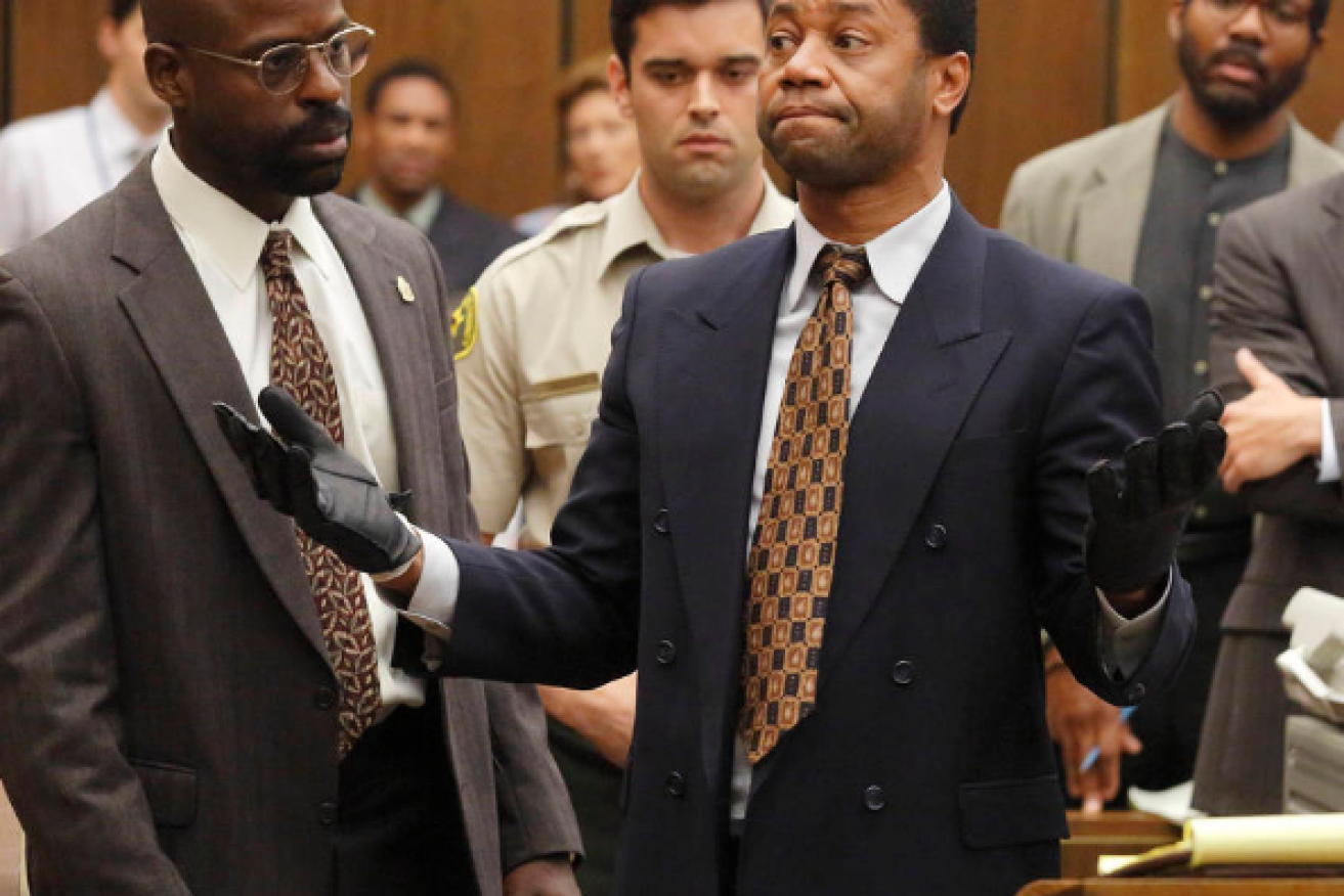 Cuba Gooding Jr. and The People vs O.J Simpson crew cleaned up. Photo: FX