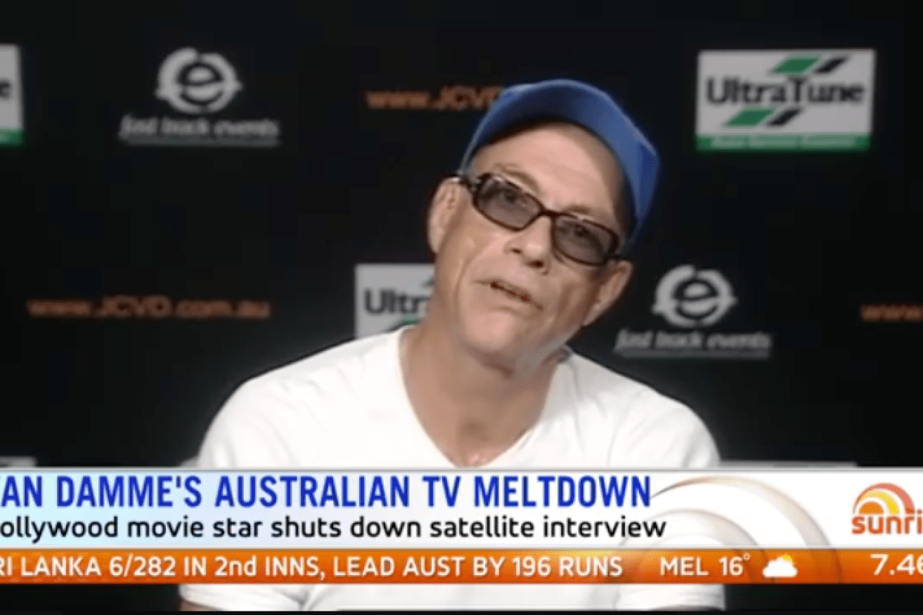 Jean Claude Van Damme was unimpressed with Sunrise's interview questions.