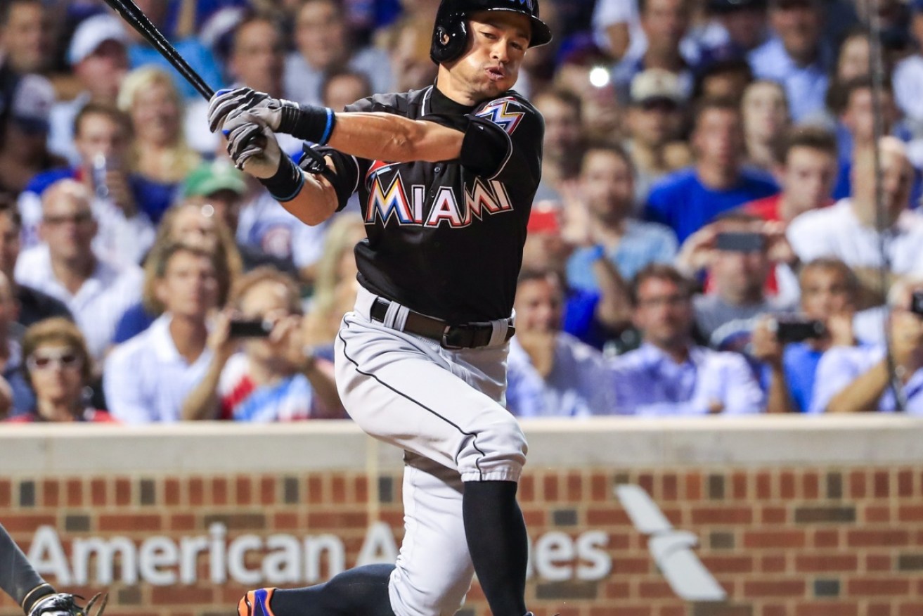 Japanese baseball star Ichiro Suzuki who plays with the Miami Marlins in the MLB. Photo: AAP