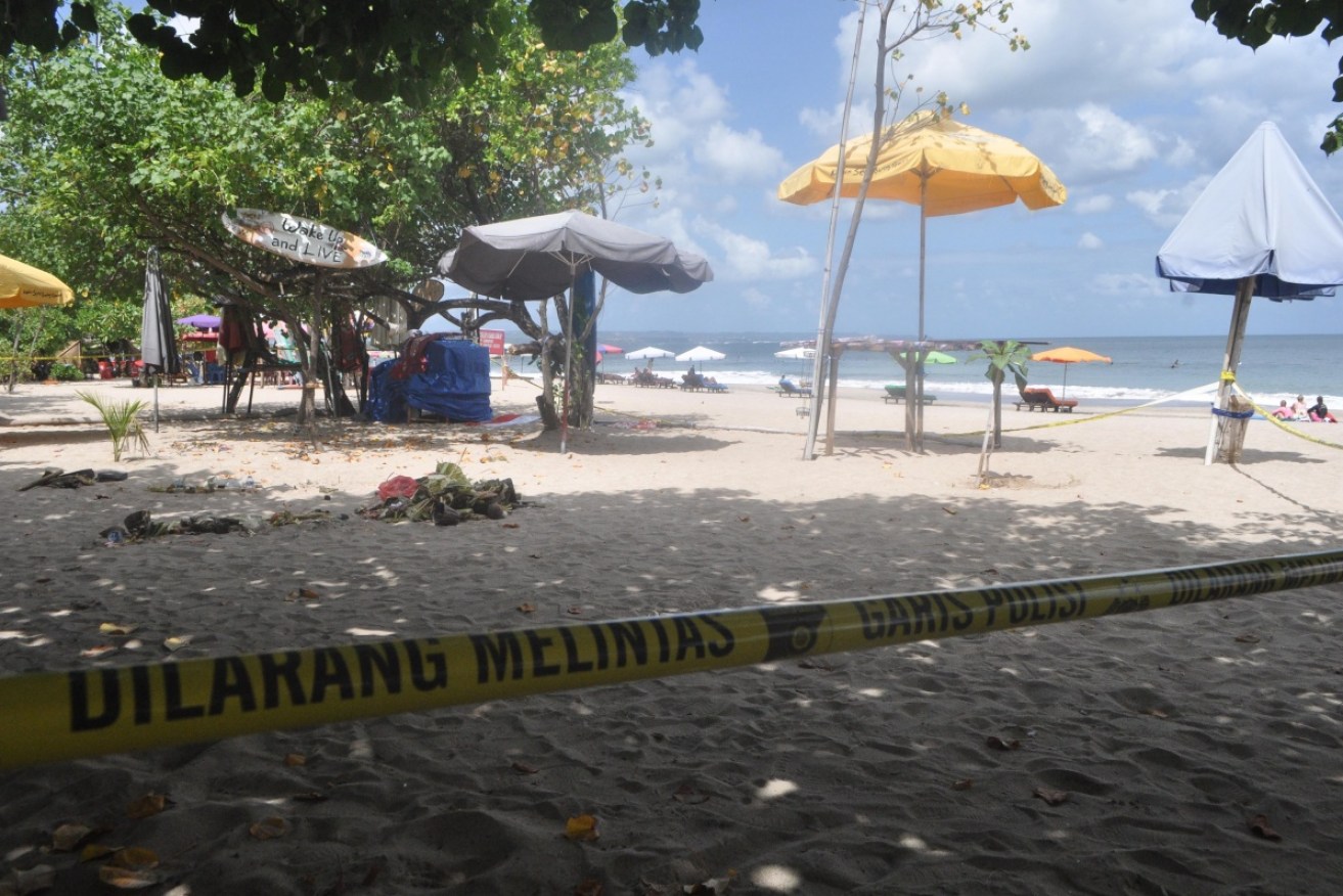 Kuta Beach, where the body was found. 