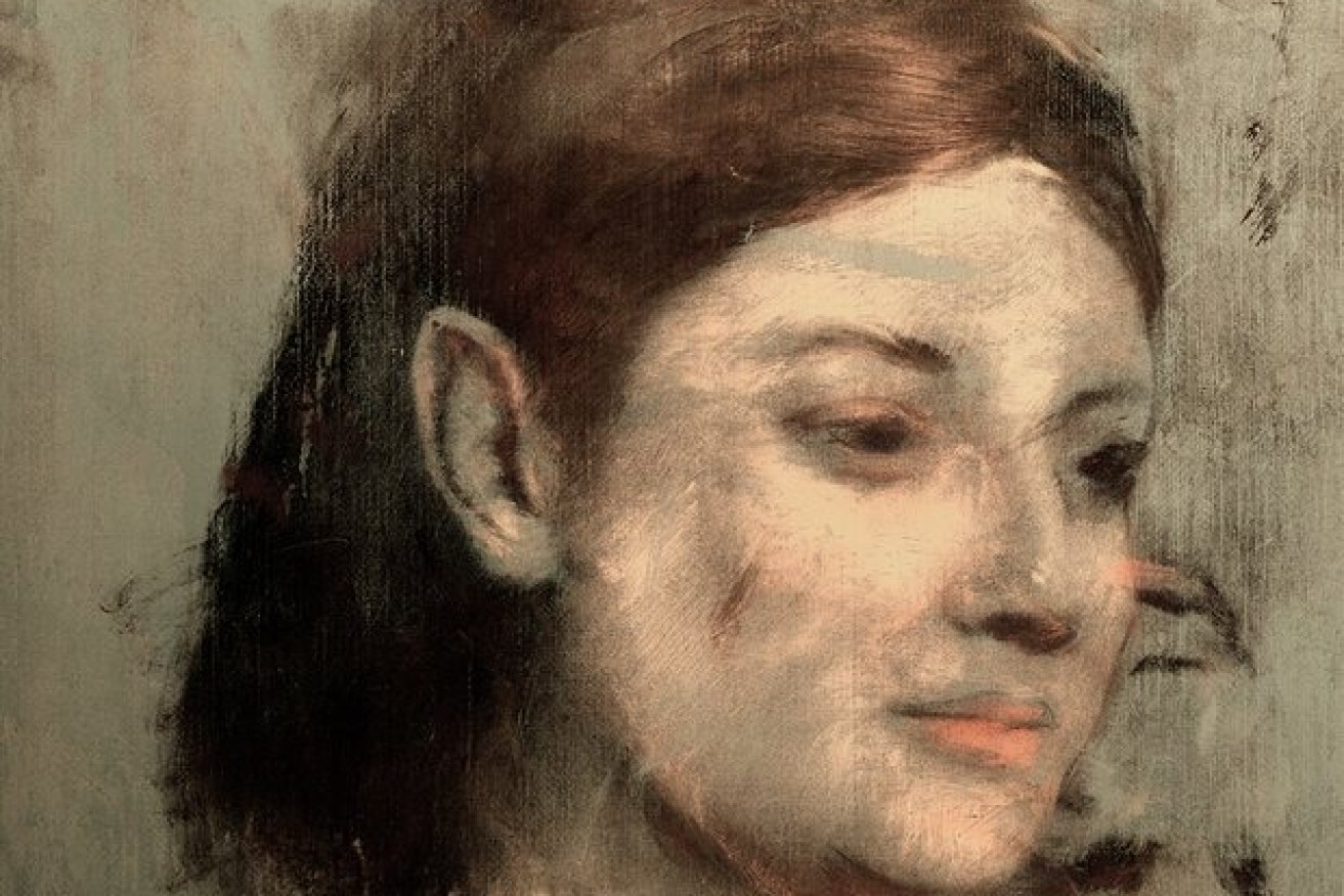 A reconstruction of the image discovered beneath Degas' Portrait of a Woman.
