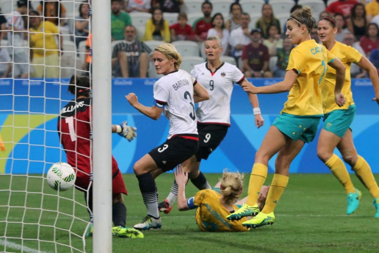 The Matildas were devastated after Germany's late equaliser. 