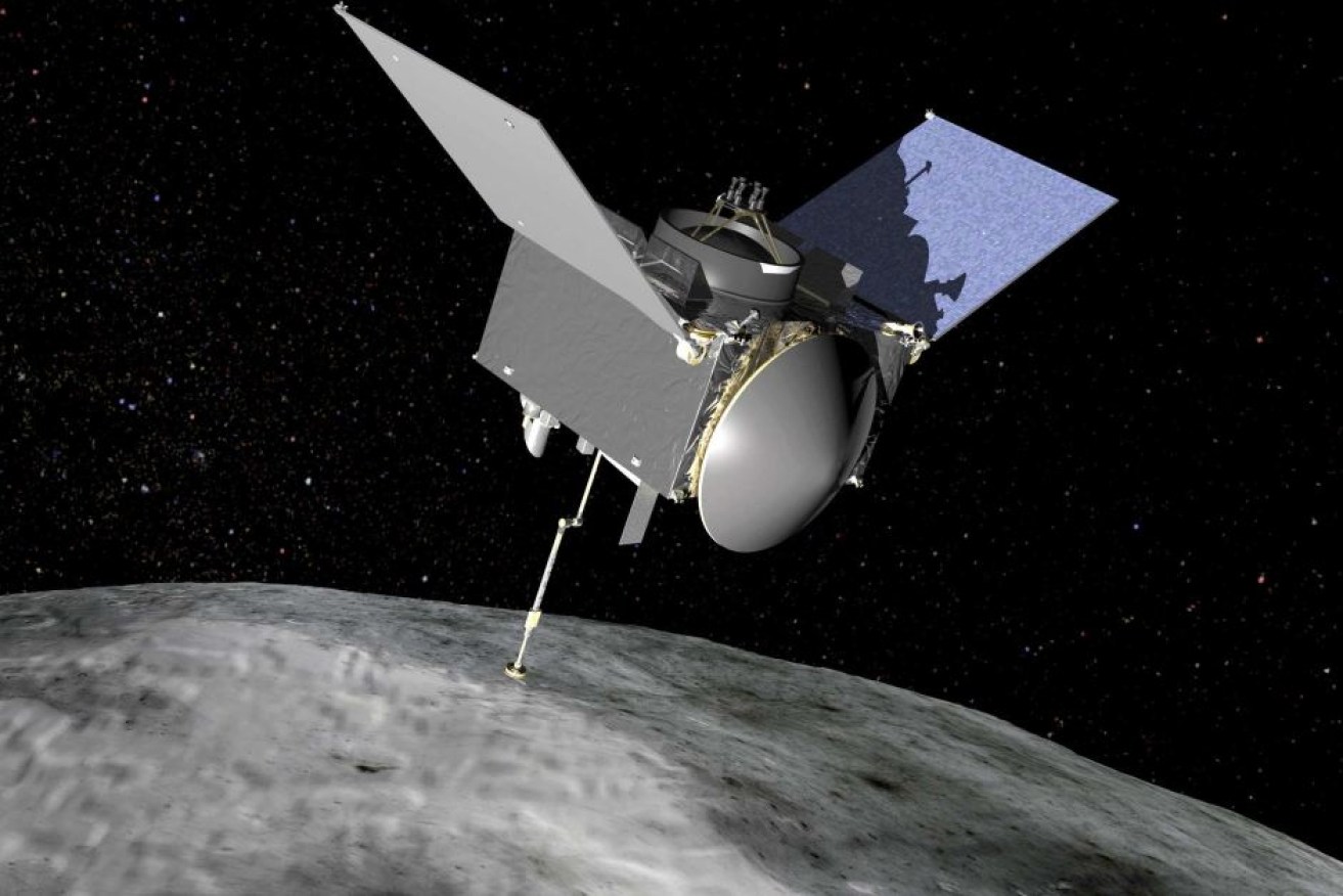 A NASA artist rendering of the OSIRIS-REx spacecraft.