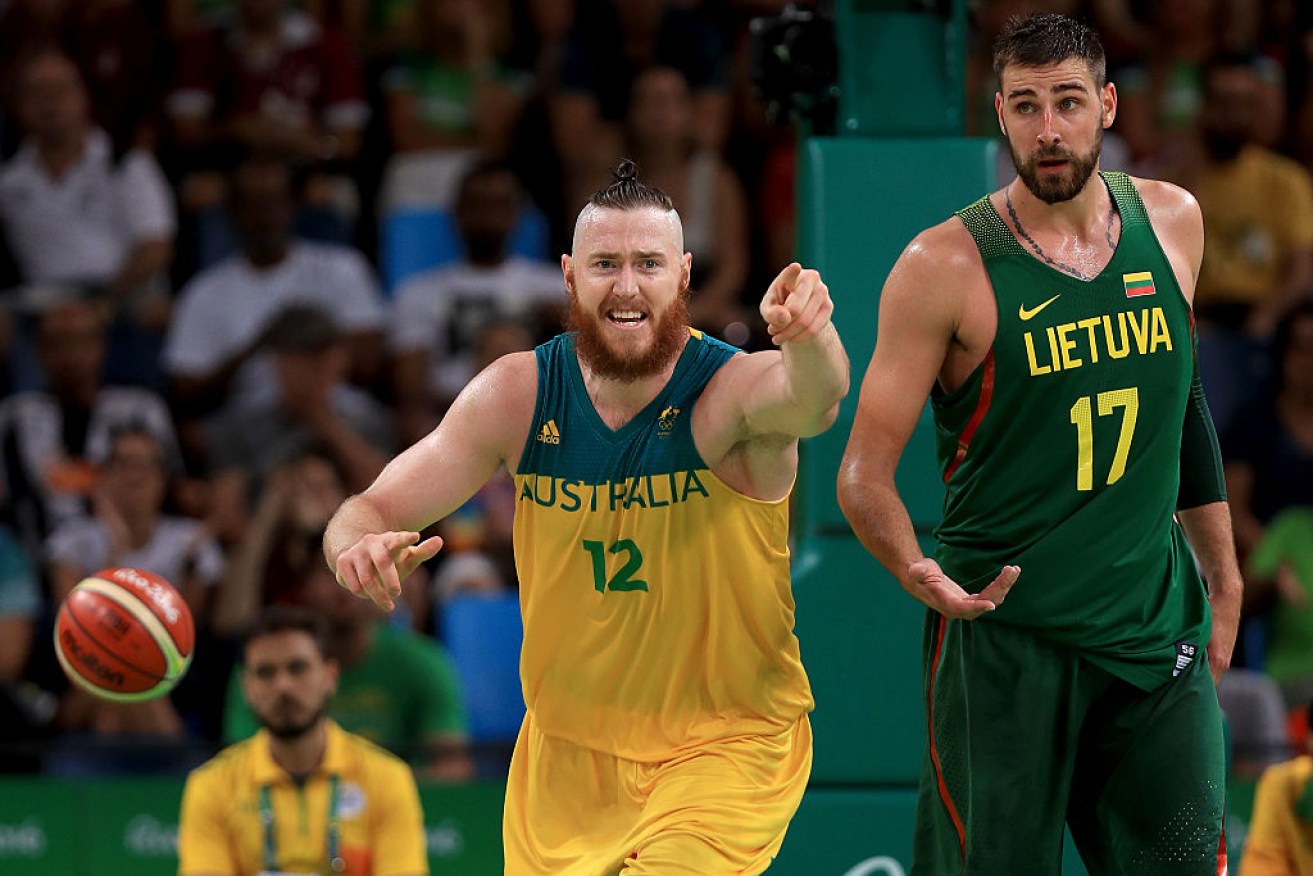 Aron Baynes was one of Australia's best with 16 points.