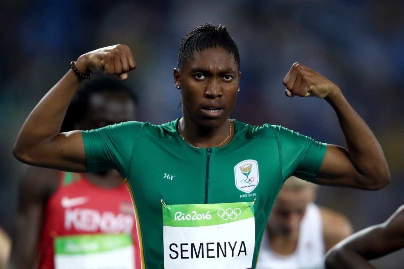 Semenya strikes a pose after the 800m final.