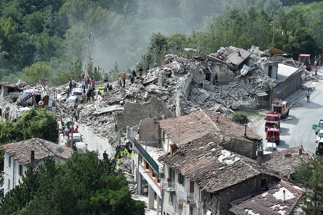 Pescara del Tronto destroyed by the earthquake on August 24.
