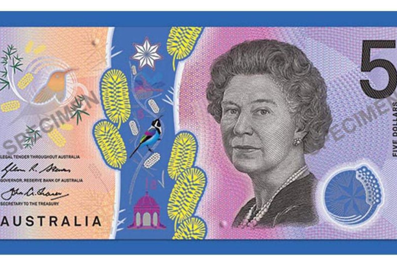 Basic design artwork for the signature side of the new Australian $5 banknote. Photo: Supplied/ABC