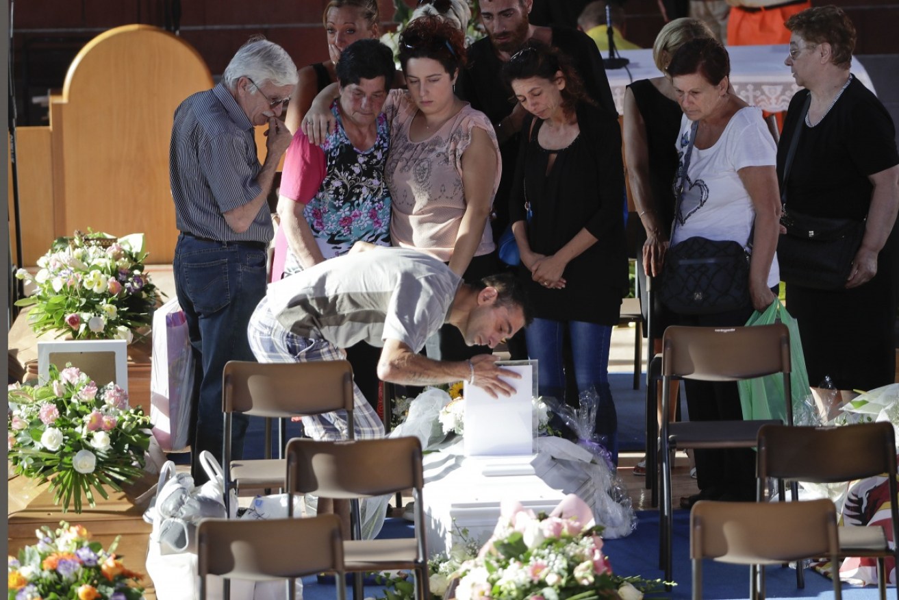 funerals for earthquake victims were interrupted by aftershocks. 