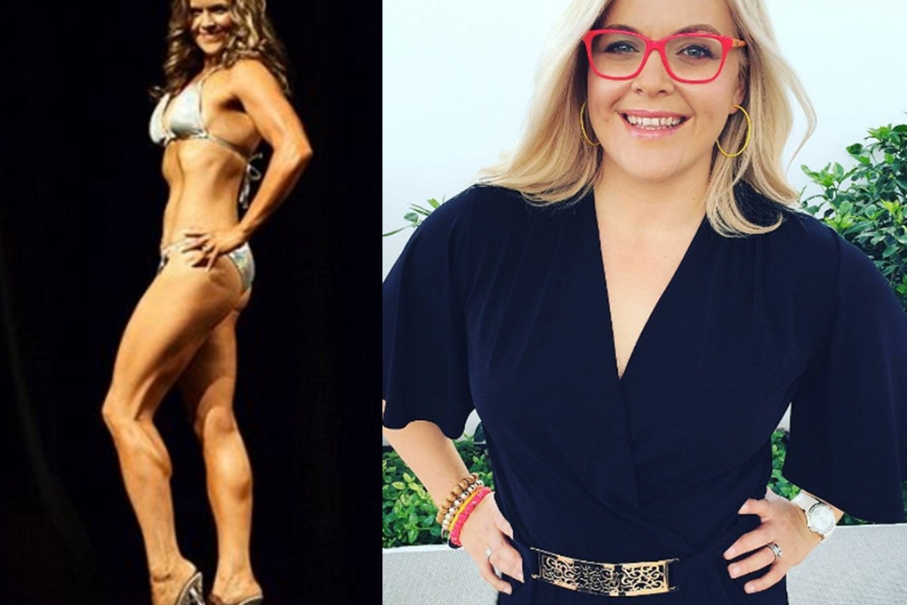 Taryn Brumfitt went from super-fit and unhappy (left) to healthy and empowered.