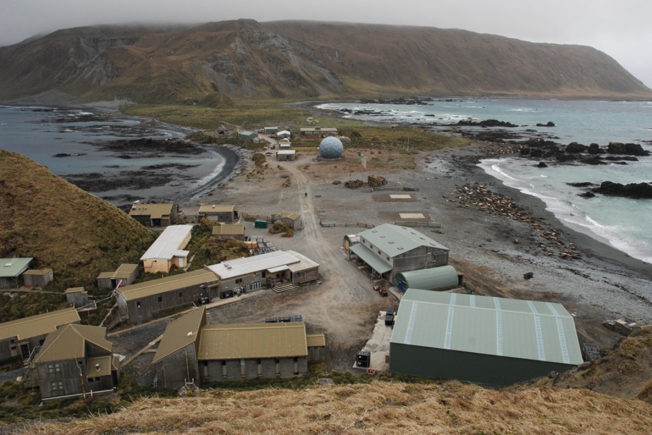 The base on Macquarie Island sits on an isthmus at the northern end of the island.