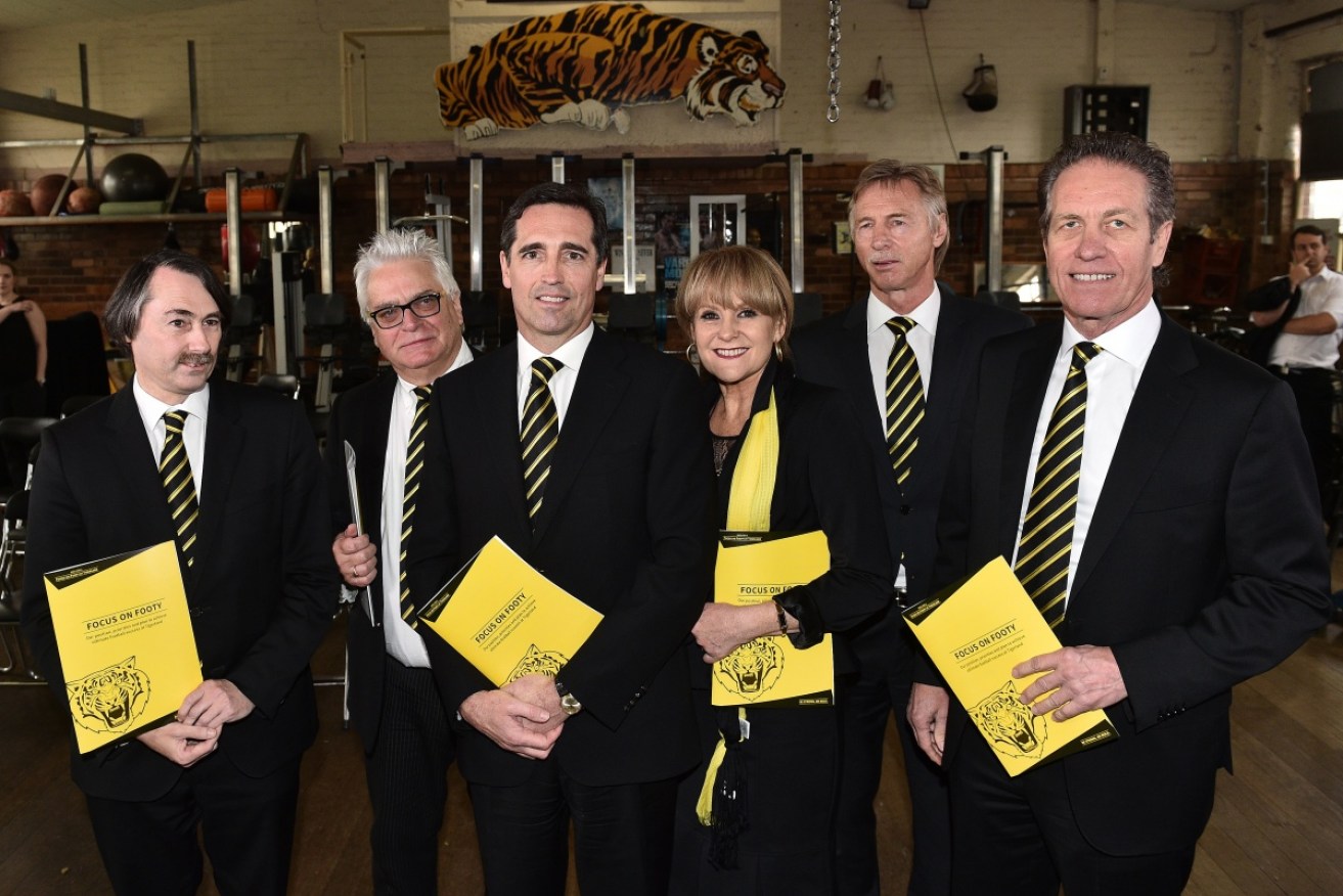 (L-R) Philip Allison, David Marsh, Martin Hiscock, Margaret Kearney, Bryan Wood and Bruce Monteath launched a takeover bid.