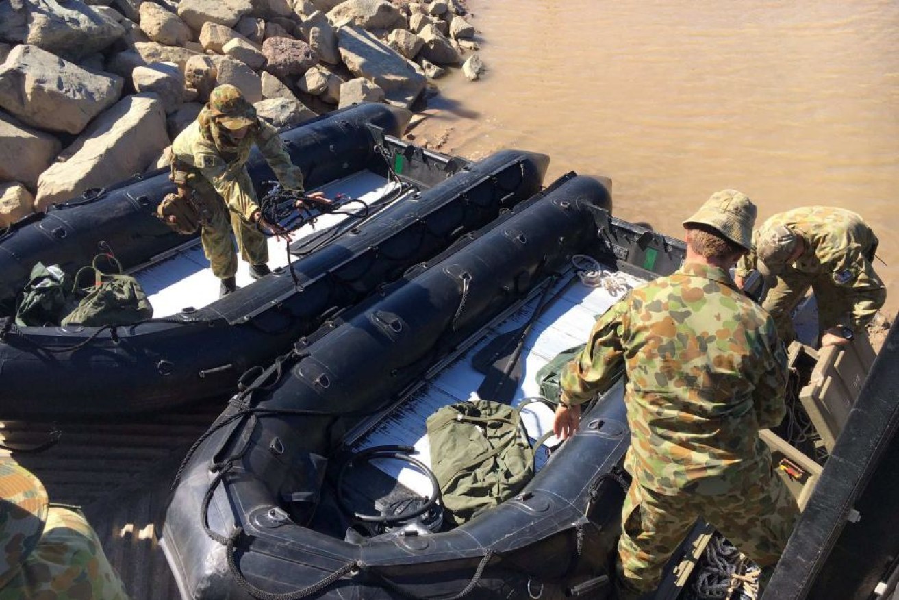 Army zodiacs were used in the search yesterday.