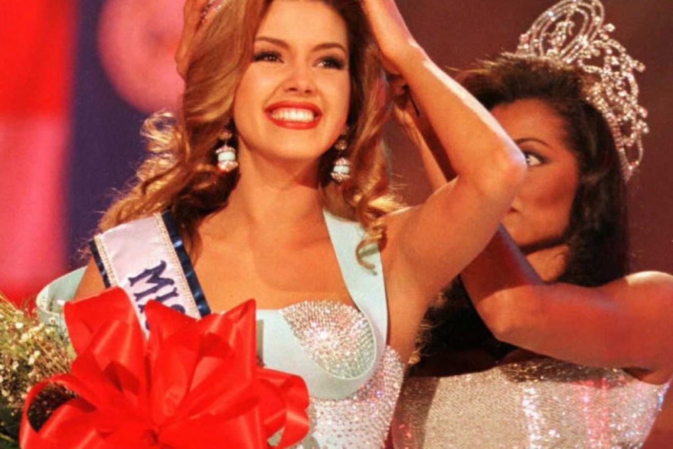 Alicia Machado being crowned Miss Universe in 1996. 
