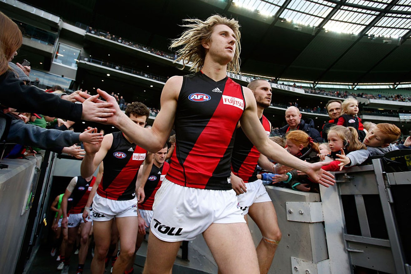 Dyson Heppell returned to Bombers headquarters on Wednesday.