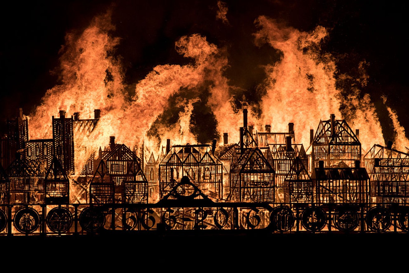 The fire destroyed 80 per cent of the walled city 350 years ago.