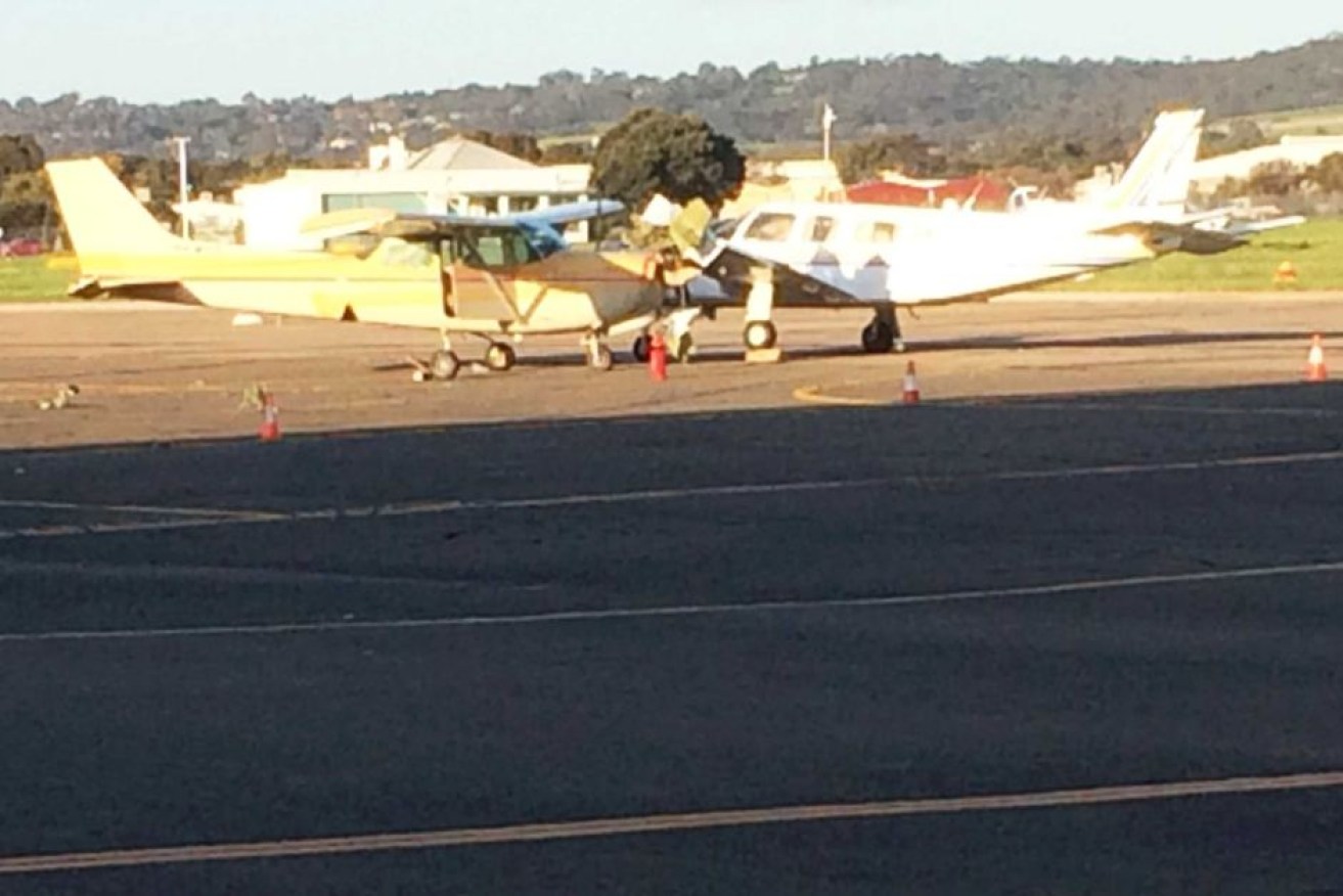 The two planes collided on the ground at Parafield Airport.